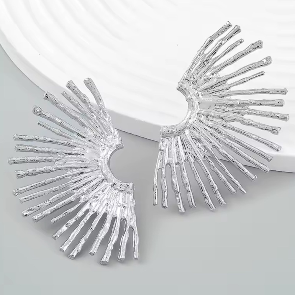 Sun Radiant Silver Earrings